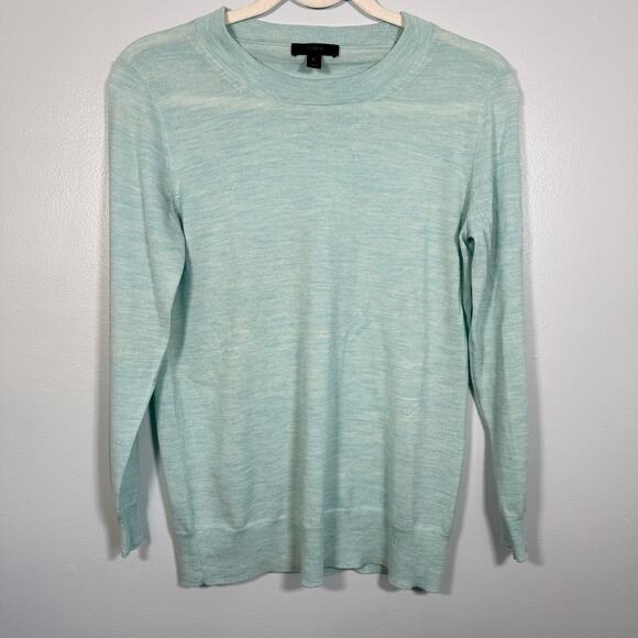 J. Crew 100% Wool Tippi Sweater Blue Crew Neck Pullover Size Small - Picture 1 of 4